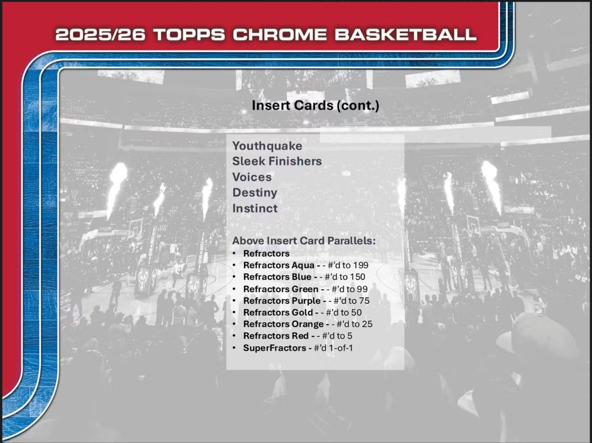 Topps Chrome 2025-26 NBA Basketball Mega Box -NEW- 10 X-Fractors