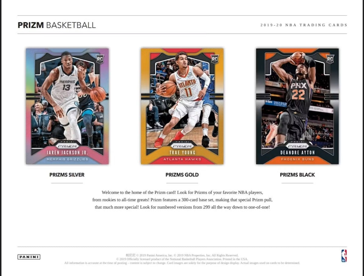 Panini Prizm 2019-20 NBA Basketball Hobby Box -NEW- 2 Autographs