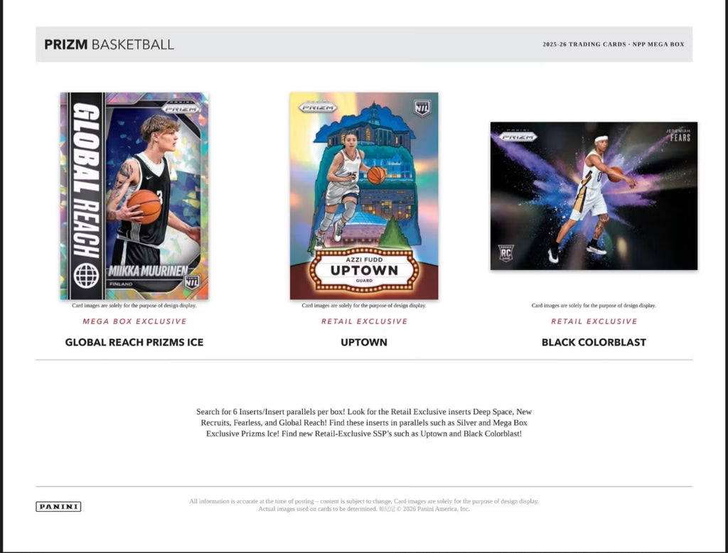 Panini Prizm 2025-26 NBA Basketball Mega Box -NEW- 12 Red Ice Prizms