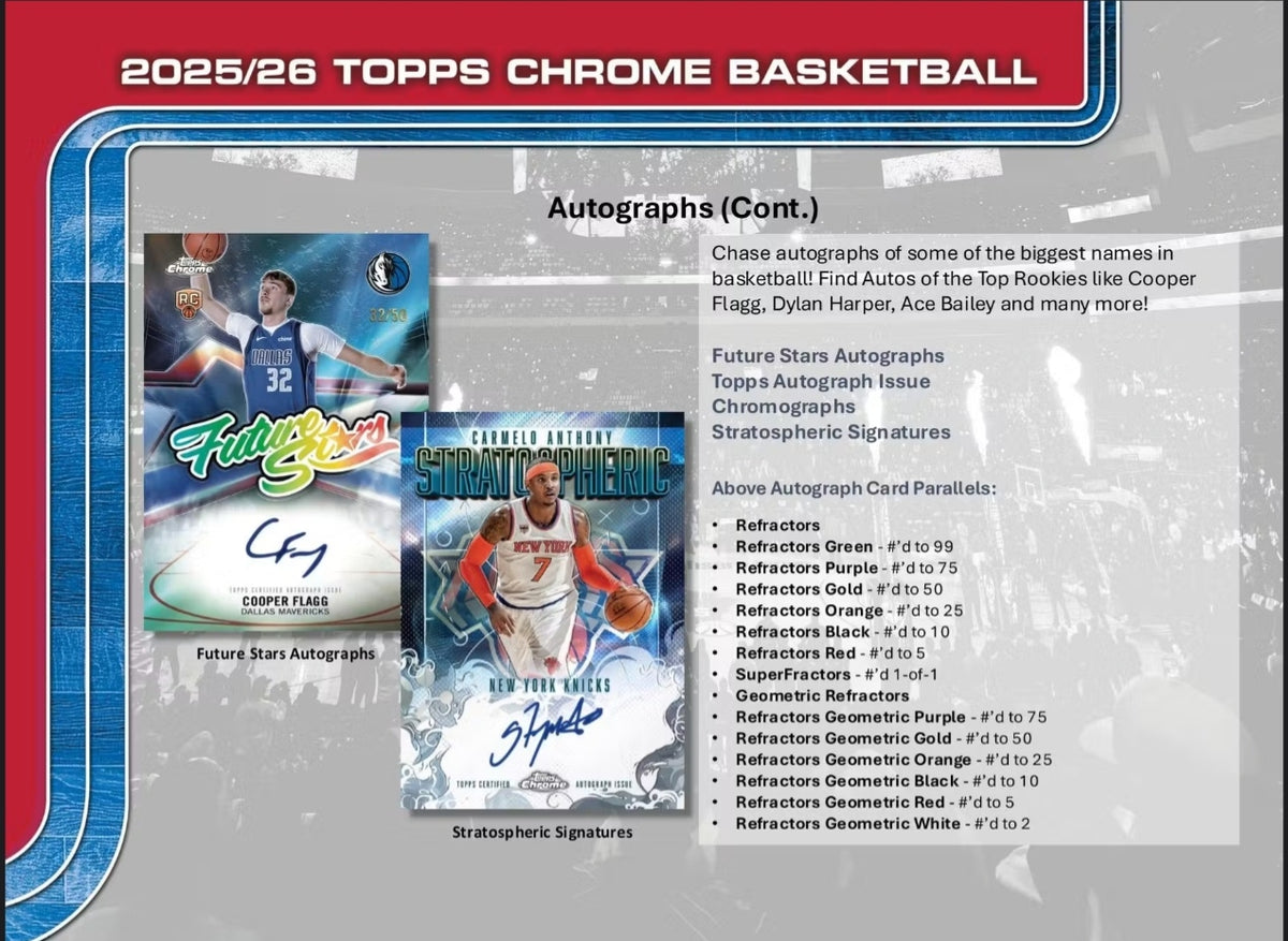 Topps Chrome 2025-26 NBA Basketball Mega Box -NEW- 10 X-Fractors
