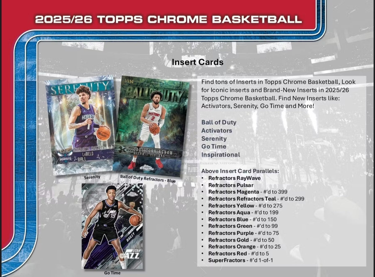 Topps Chrome 2025-26 NBA Basketball Mega Box -NEW- 10 X-Fractors
