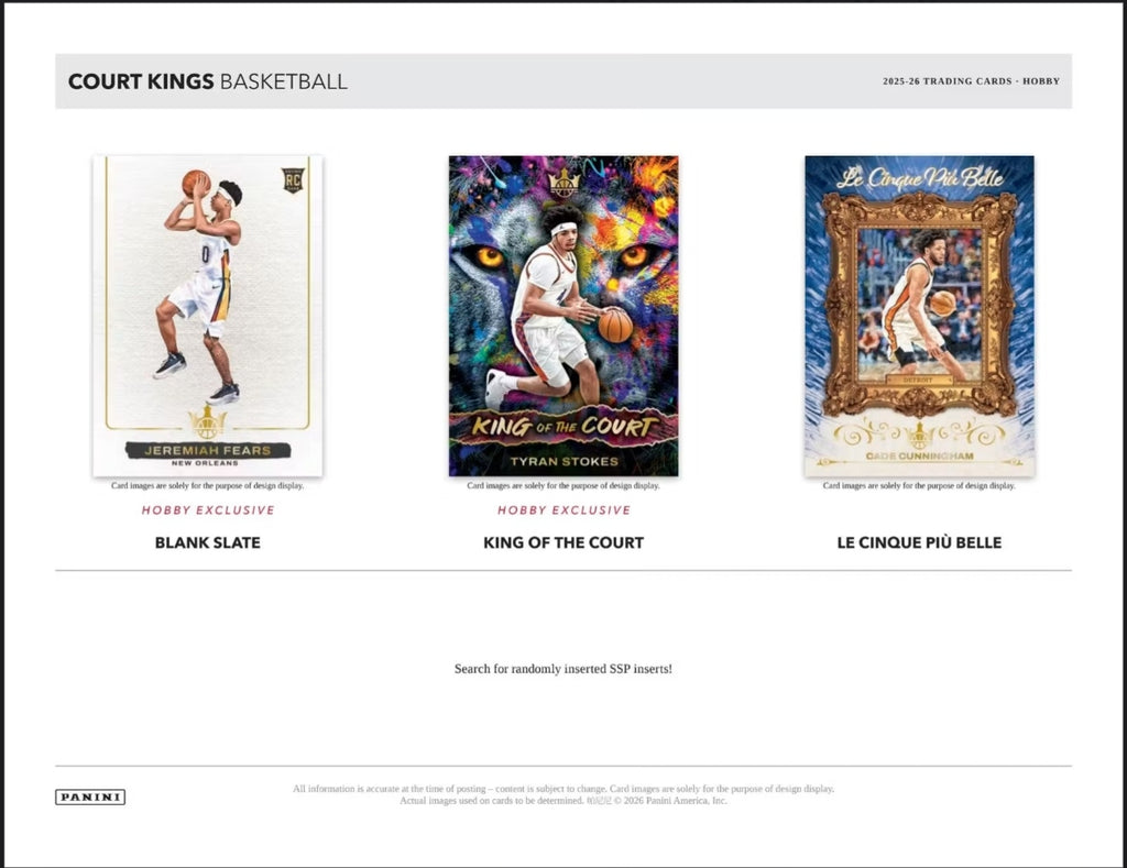 Panini Court Kings 2025-26 NBA Basketball Hobby Box -NEW- 2 Autographs