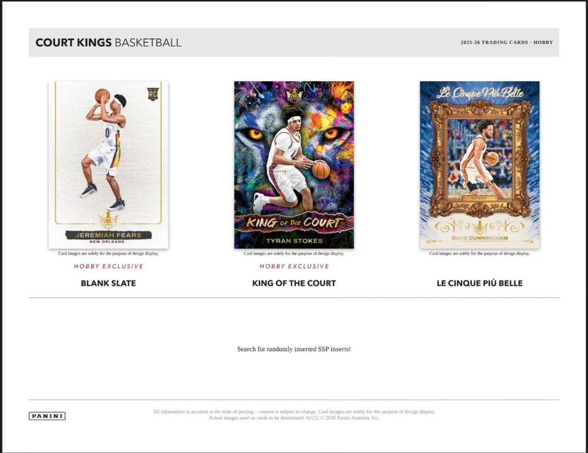 Panini Court Kings 2025-26 NBA Basketball Hobby Box -NEW- 2 Autographs